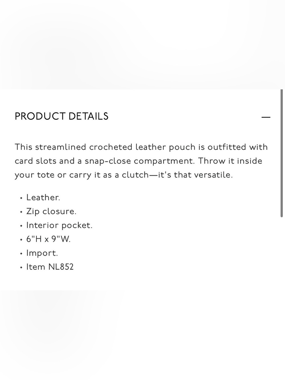 🤍 Madewell The Leather Pouch Clutch Crochet Edition Marzipan - Picture 10 of 10